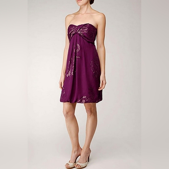 Nicole Miller Diossa Luna Strapless Mini Dress Magenta Purple Size 0 - Picture 14 of 14